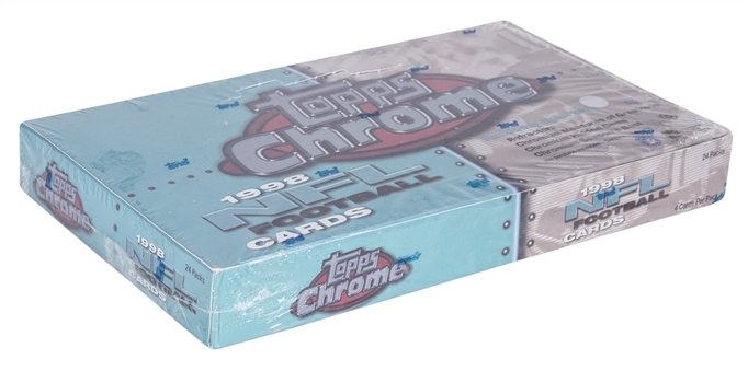 1998 Topps Chrome Football Trading Cards Sealed Hobby Box (24 Packs) - Possible Peyton Manning Rookie Cards!